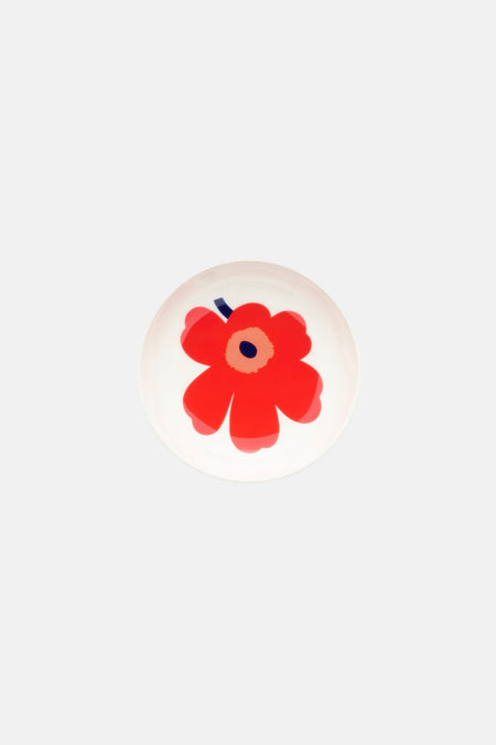 Marimekko - Oiva / Unikko Dish 13 cm in white, red, blue