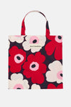 Marimekko - Pieni Unikko Bag 43x44 cm in plum, cranberry, off white