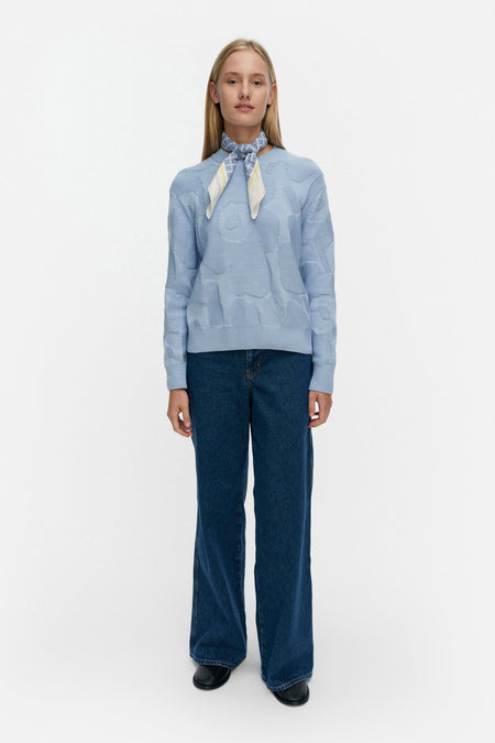 Marimekko Pulputus Unikko Knitted Pullover in blue