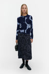 Marimekko Harhautus Unikko Knitted Cardigan in dark blue, blue