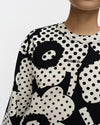 Marimekko Leiot Unikko Kioski Sweatshirt in black, off white