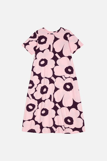 Marimekko Pisteinen Unikko Dress in light pink, dark purple