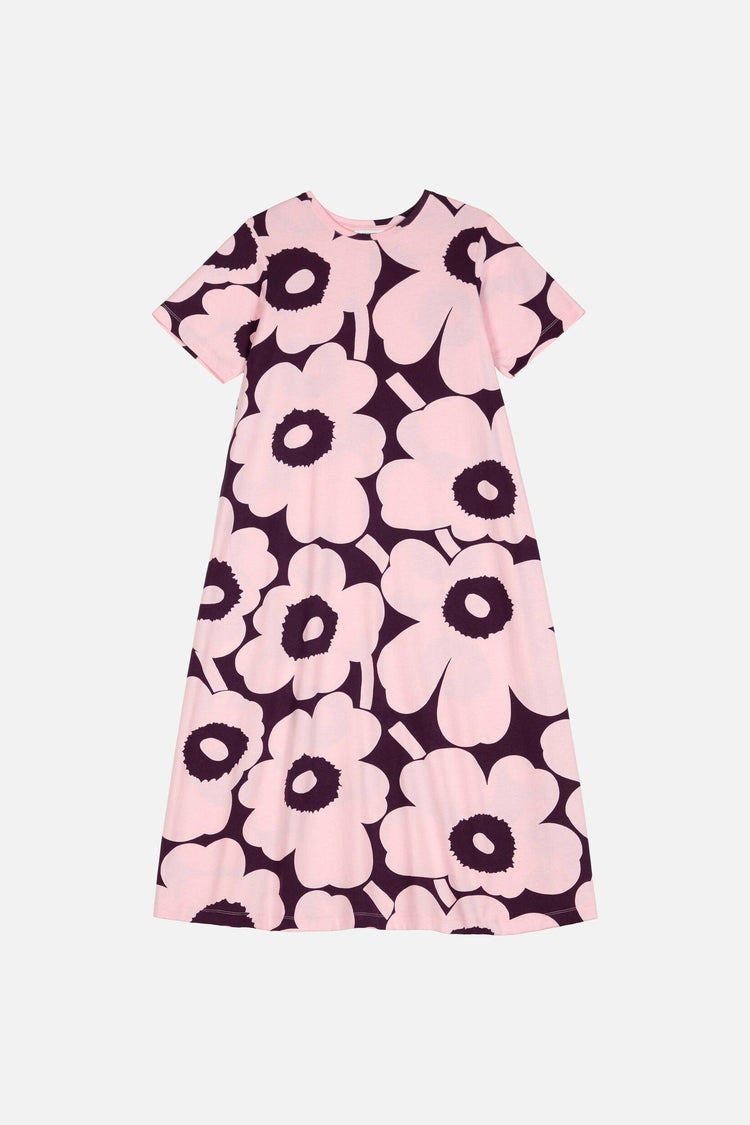 Marimekko Pisteinen Unikko Dress in light pink, dark purple