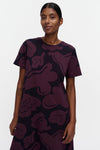 Marimekko - Pisteinen Kukasta Kukkaan Dress in dark purple, dark navy