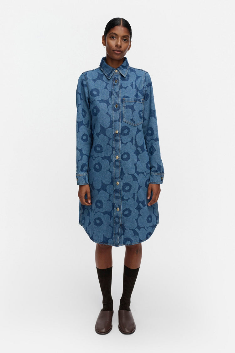 Marimekko - Maridenim Näkemys Unikko Dress in mid indigo