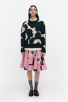 Marimekko - Virtaus Unikko Knitted Pullover in dark green, off white