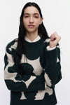 Marimekko - Virtaus Unikko Knitted Pullover in dark green, off white