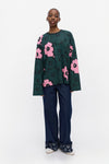 Marimekko - Nippa Unikko Kioski Jersey Shirt in dark green, light pink
