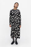 Marimekko - Hujanhajan Unikko Jersey Dress in black, off white