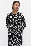 Marimekko - Hujanhajan Unikko Jersey Dress in black, off white