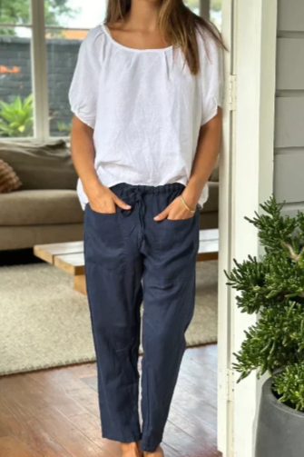 【KOOLOSET】Linen Daily Banding Pants 1+1 Niiyyjj Mens Japanese Style Casual Pants Cotton Linen Loose