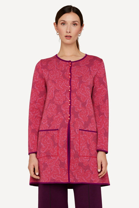 Oleana - Impressionist Long Cardigan - 652
