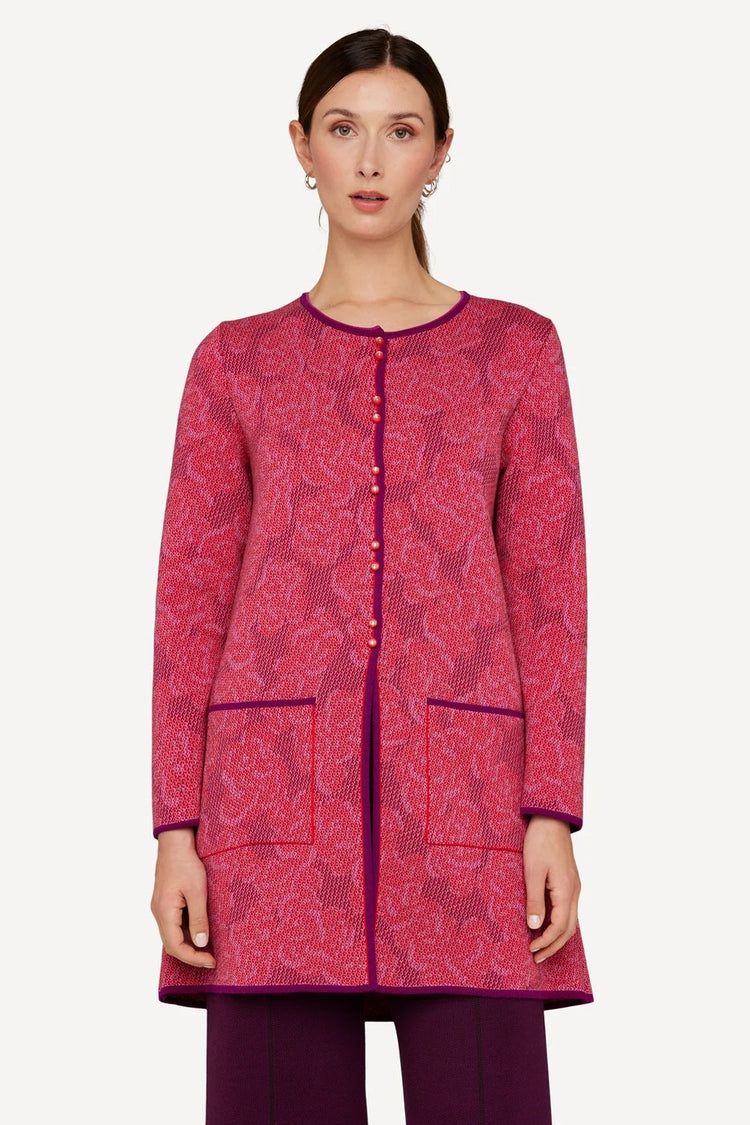 Oleana - Impressionist Long Cardigan - 652