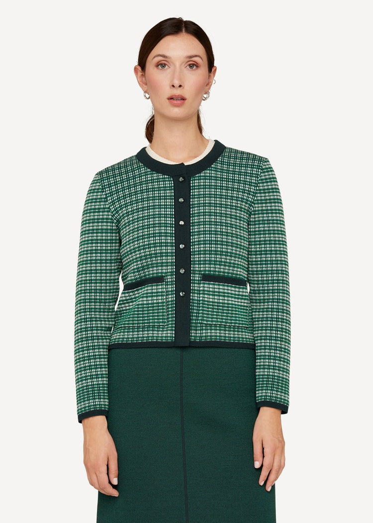 Oleana - Poised Plaid Cardigan - 653