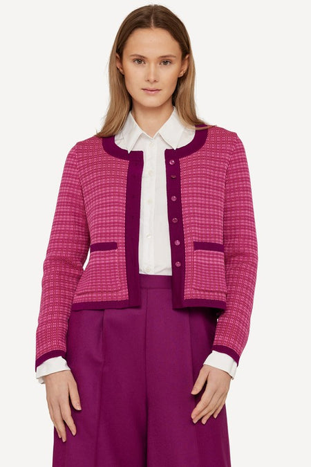 Oleana - Poised Plaid Cardigan - 653