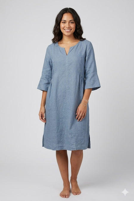 BlueBerry - 3/4 Sleeve Midi Dress