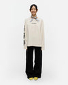 Marimekko Astrilli Pallo Scarf in off white, black, light blue