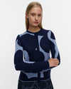 Marimekko Harhautus Unikko Knitted Cardigan in dark blue, blue