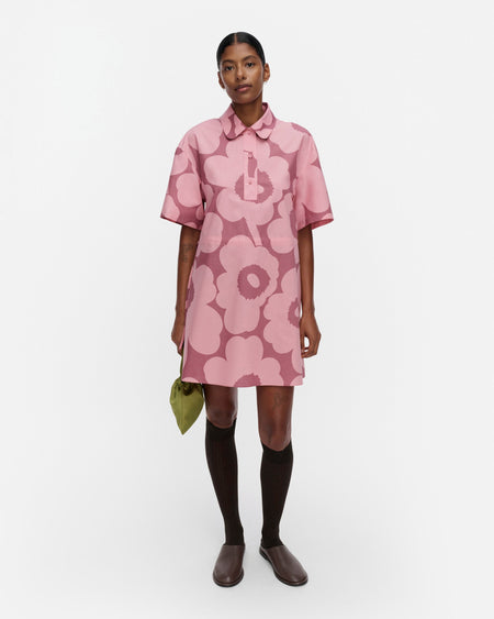 Marimekko Katkelma Unikko Dress in rose, dark rose