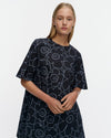 Marimekko Kukkiva Piirto Unikko Dress in dark blue, light blue