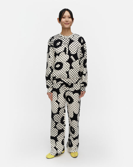Marimekko Leiot Unikko Kioski Sweatshirt in black, off white