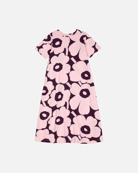 Marimekko Pisteinen Unikko Dress in light pink, dark purple