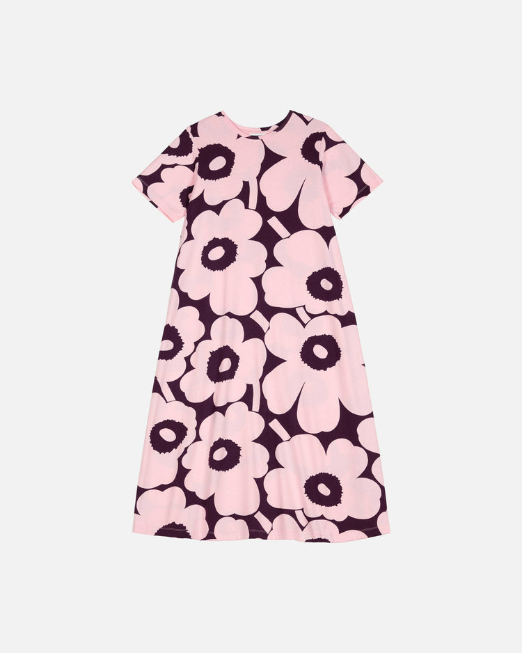 Marimekko Pisteinen Unikko Dress in light pink, dark purple