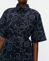 Marimekko Popliini Piirto Unikko Dress in dark blue, light blue