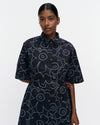 Marimekko Popliini Piirto Unikko Dress in dark blue, light blue