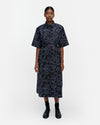 Marimekko Popliini Piirto Unikko Dress in dark blue, light blue