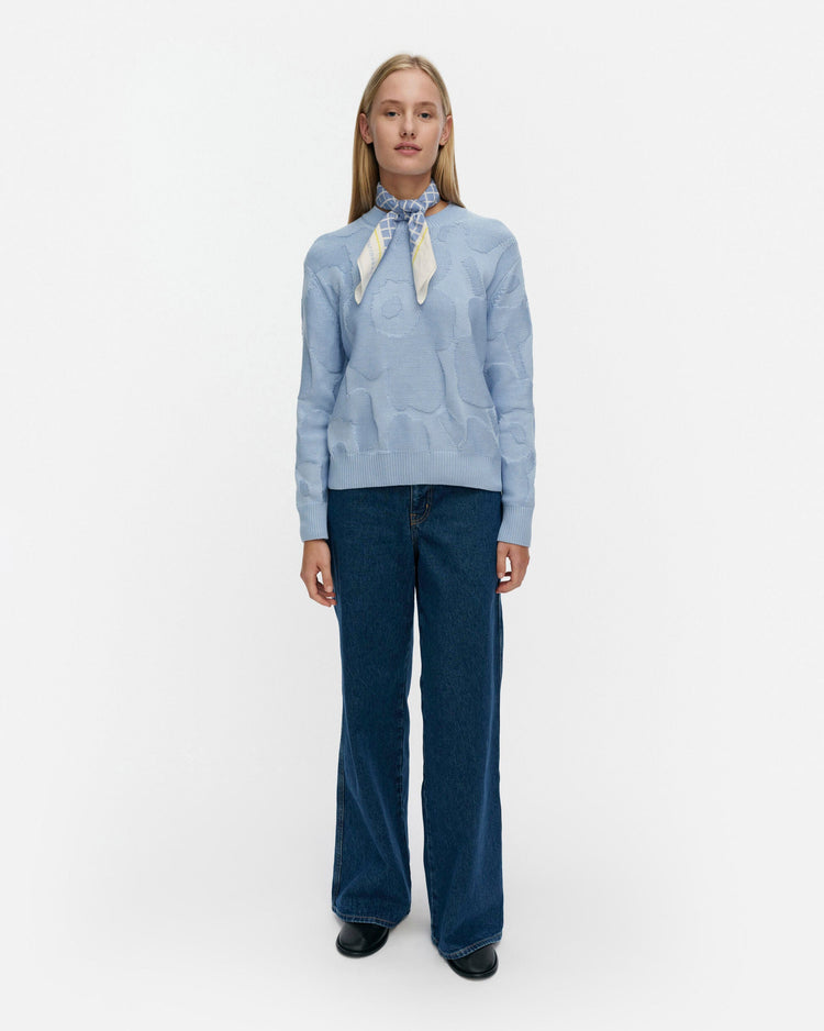 Marimekko Pulputus Unikko Knitted Pullover in blue