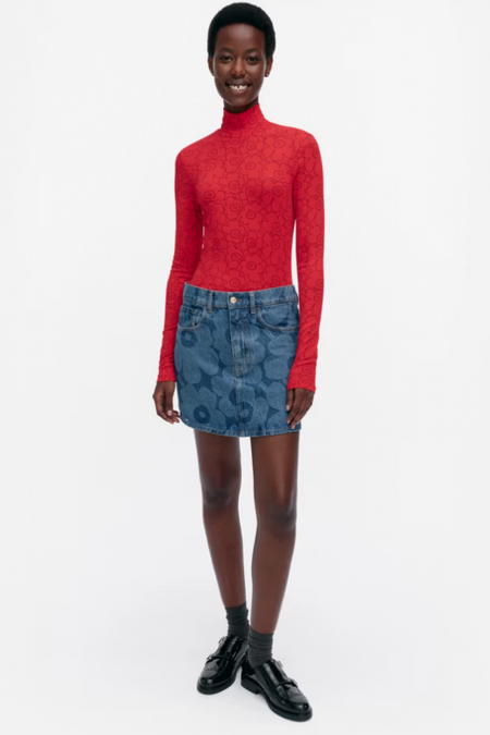 Marimekko - Maridenim Ruudut Unikko Skirt