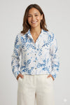 BlueBerry -Pleated Waist Printed Shirt