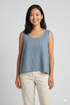 BlueBerry -Embroidered Top with Buttons on Back