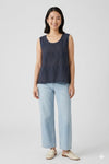 BlueBerry -Embroidered Top with Buttons on Back