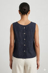 BlueBerry -Embroidered Top with Buttons on Back