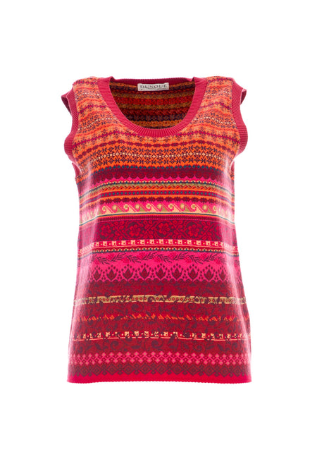 Dunque - Jacquard  Sweater Vest - 222505
