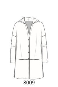 By Basics - 8009 Cardigan Loose with a Hood - New Colours for Fall 22